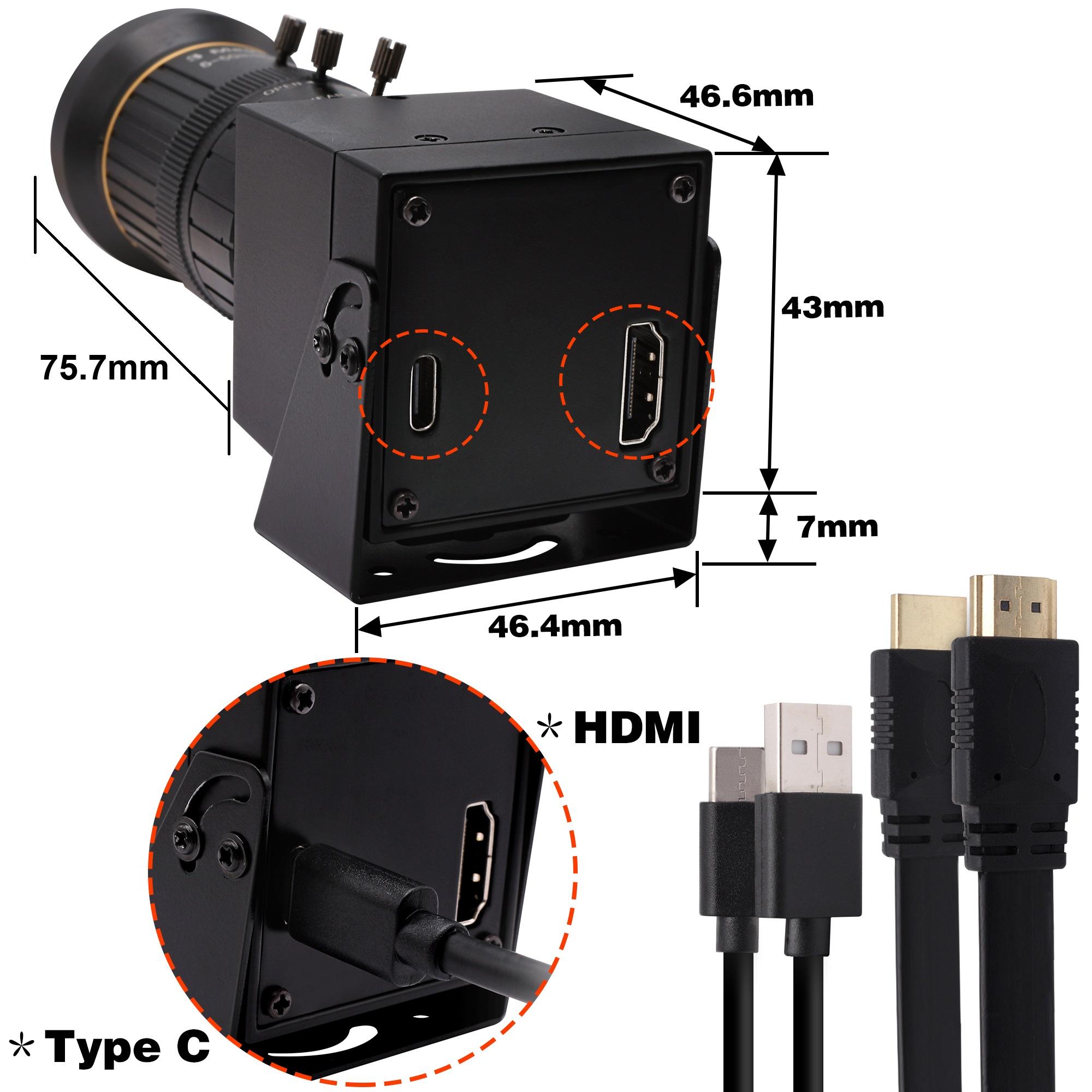 ELP 4K HDMI USB Camera with 10X Optical Zoom & CS 5-50mm Lens for