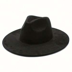 Sombrero Fedora de Fieltro de Lana de 9.5 CM de Ancho para Hombre y Mujer, Sombrero Jazz de Ala Ancha de Gamuza Barato al por Mayor - Product Image 3