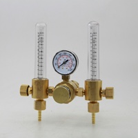 DEM WR1301 Regulator Gas Argon, Regulator Gas Argon Kuningan Kecil Mig Tig Aliran Keluaran Ganda Koneksi Inlet CGA580 0-4500PSI