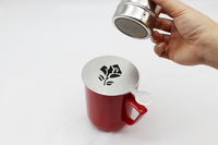 Noël 2023 5 pièces réutilisable Barista café Latte Art modèles en acier inoxydable café décoration pochoirs ensembles