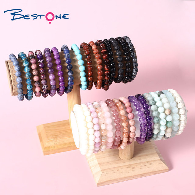 Wholesale Healing Natural Stone Bead Bracelets Amethyst Crystal Elastic Handmade Gemstone Bracelets for Women and Men