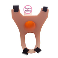 Dildo à sangle en silicone souple de 6,7 pouces avec fonction creuse, style couple, pour homme portant un pantalon en cuir