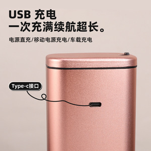 Molinillo eléctrico de sal y pimienta color oro rosa, de acero inoxidable, con botón pulsador, 2 en 1, para uso en la cocina. - Product Image 4