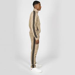 Ensemble de jogging à rayures personnalisées Joggers 2 pièces Costumes de jogging à fermeture éclair Logo imprimé Logo en relief Logo brodé <span class=keywords><strong>avec</strong></span> survêtement tressé - Product Image 2