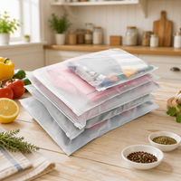 Sacs de vêtements givrés refermables avec fermeture éclair, pochettes d'emballage en polyéthylène personnalisables avec logo, sacs de rangement pour vêtements