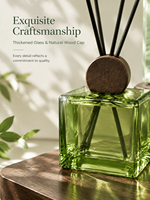 Diffuseur de parfum liquide premium 200 ml avec 5 bâtonnets en fibre, parfum d'ambiance de luxe longue durée, bouteille en verre écologique pour salle de bain et chambre