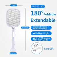 Raquette électrique anti-mouches rechargeable USB-C, vente en gros, 3500V, tue-mouches d'intérieur, déshydrateur d'insectes 180 ° Rotatif Rétractable T