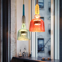 Couleur nordique Bonbons Pendentif Lumières moderne Salon Chambre enfants Chambre Simple Tête Lampes Suspendues En Verre Décor À La Maison Accessoires