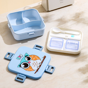 Hộp cơm trưa cao cấp hai tầng hình vuông có ngăn đựng, giữ nhiệt, không BPA, có thể dùng lò vi sóng, giữ nóng, tiện dụng cho trẻ em - Product Image 4