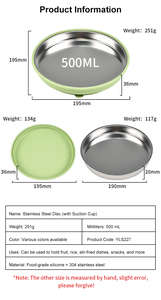 Non Slip 304 Stainless Steel Baby Plate with Removable Silicone Sleeve Dishwasher Safe Food Grade Suction - Product Image 2