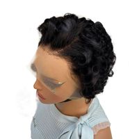 Perruque Lace Front Courte Bouclée Entièrement Tissée à la Main OEM Choima 13x4 avec Densité 100%-130% et Options Multicolores Rose Wrap