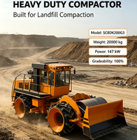 Compacteur de déchets 20000 kg, rouleau compresseur 1650*3000 mm, lame de bulldozer, capacité de franchissement à 100 %, machine de compactage pour déponements