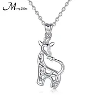 Ожерелье с кулоном в виде жирафа с ажурным дизайном Merryshine из стерлингового серебра 925 пробы