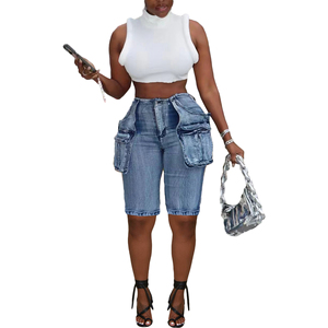 Shorts de Mezclilla Retro de Cintura Alta para Mujer, Casuales, Nuevos de Verano, a la Moda - Product Image 3