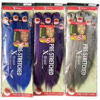 Cheveux synthétiques classiques très demandés, pré-étirés 6X, faciles à tresser, 52 pouces, thermoformables à l'eau chaude, extension de cheveux Yaki africain pour crochet