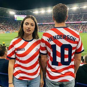 Custom <b>Soccer</b> Jersey Personalized With Name Number Team Logo Unisex Adult Size Round Neck Heat Transfer Printing 140g Fabric - Product Image 2
