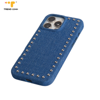 Étui de téléphone PC brillant de luxe style cowboy avec sangle élégante en jean compatible avec les modèles iPhone 16 Pro, 17 Pro Max et Plus