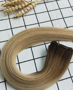 Prezzo di fabbrica macchina di qualità di lusso cucita trama doppia estensione dei capelli umani disegnati 100% capelli umani Remy cuticola completa