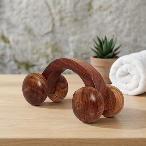 Rodillo de madera curvado K Star Spine Roller para masaje de espalda y columna, con acupresión, para alivio del dolor y relajación muscular profunda. - Product Image 3