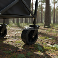 Chariot de camping pliable à cadre en acier, chariot à main robuste pour le camping en plein air
