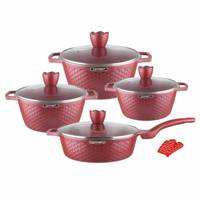 Ensemble de casseroles en aluminium moulé sous pression de 12 pièces, design écailles de dragon, design moderne minimaliste, compatible avec les cuisinières à gaz, casseroles antiadhésives