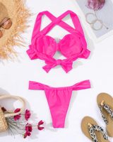 Ropa Deportiva para Adolescentes de 18 Años, Bikini Sexy para Mujeres Asiáticas Jóvenes, Conjunto de 2 Piezas con Textura Arrugada, Secado Rápido, Sujetador Push-Up y Braguitas con Tiras en V