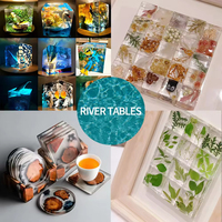 Résine Crystal Clear Epoxy Liquide Ab Colle Adhésif Mastic Résine Epoxy et Durcisseur pour Tables Fleurs Artisanat Art Décoration