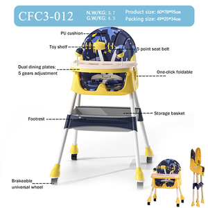 Seggiolino Passeggino Pieghevole Multifunzione per Bambini con Imbracatura a 5 Punti, Doppio Ripiano Staccabile, Ruote e Cestino Laterale - Product Image 2