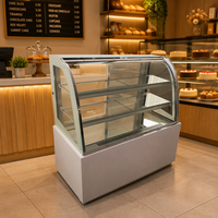Vitrine réfrigérée commerciale RTK en verre incurvé pour pâtisserie, équipement de réfrigération pour boulangerie