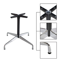 Pieds de table extérieurs en alliage d'aluminium moulé sous pression à quatre branches croisées pour hôpitaux, salons et chambres