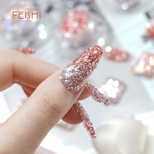 Polvo reflectante Orangered, lentejuelas irregulares mixtas, arte <span class=keywords><strong>de</strong></span> uñas, escamas <span class=keywords><strong>de</strong></span> ópalo, brillo <span class=keywords><strong>de</strong></span> diamante, pigmento nacarado - Product Image 5