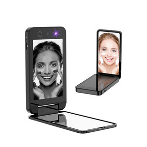 Miroir de maquillage intelligent rectangulaire portable avec caméra UV pour tester la protection solaire du visage, avec batterie de grande capacité de 2500 mAh - Product Image 1