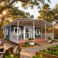 Maison conteneur extensible moderne de 20 pieds avec fenêtres panoramiques, petite maison confortable pour jardin, idéale pour location Airbnb et vacances