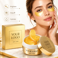 Patchs Hydrogel Contour des Yeux en Or 24K en Bouteille, Marque Privée, Réduisent les Cernes et les Rides, Masque Yeux Or 24K