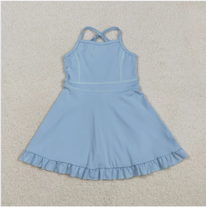 Combinaison de yoga pour filles S0713, bleu uni, mignonne et élégante - Product Image 4