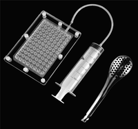 Fabricant de caviar en acier inoxydable 96 trous avec tube et cuillère, design minimaliste écologique pour la cuisine moléculaire
