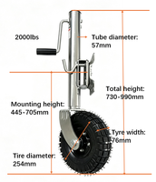 Roue de manœuvre pivotante pour remorque de 2000 lb avec roue de 10 pouces pour sable et plage
