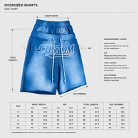 Pantalones Cortos RAMAX Azules con Lavado Ácido para Hombre, Algodón Pesado, Diseño Gráfico Vintage, Logotipo Personalizado, Ropa Urbana, Venta al por Mayor, Proveedor de Fábrica