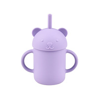 Gobelet à paille double couche en acier inoxydable 304 pour enfants et bébés, avec logo personnalisé et motif de dessin animé mignon