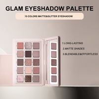 Palette de fards à paupières professionnels 15 couleurs, senteurs nude, longue tenue, multi-glamour, marque privée