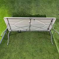 Table d'événement rectangulaire commerciale pliable en deux, moulée par soufflage, pour les entreprises américaines de location de matériel de fête, mobilier d'événement de qualité commerciale