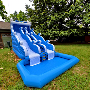 Tobogán Acuático Inflable Gigante de PVC para Adultos con Piscina Desmontable y Soplador para Uso Doméstico y Comercial en Fiestas - Product Image 1