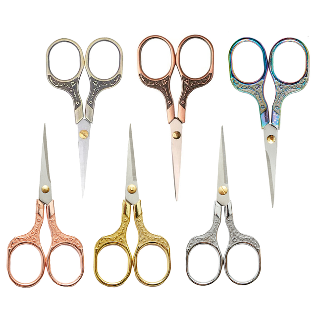 Vintage Scissors for Craft Embroidery Sewing School Office Cutting Household Scissors Stainless Steel Plum Blossom Scissors