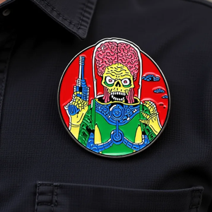Broche en émail sur le thème du film <span class=keywords><strong>de</strong></span> <span class=keywords><strong>science</strong></span>-<span class=keywords><strong>fiction</strong></span> Mars Attacks, broche en métal, broches <span class=keywords><strong>de</strong></span> dessin animé Martiens, style punk - Product Image 1