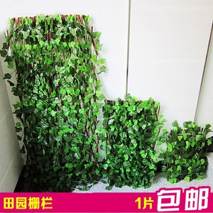 Clôture en bois avec plantes artificielles, séparateur de jardin, décoration extérieure, durable, résistant aux UV - Product Image 4