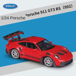 Borraccia 1:24 modello Pors-che 9-11 GT3 RS 992 metallo porta aperta per ragazzi in lega customizzata auto da collezione - Product Image 6