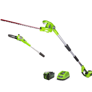 <span class=keywords><strong>Greenworks</strong></span> Scie à perche sans fil 40V 8 pouces <span class=keywords><strong>avec</strong></span> fixation pour taille-haie jusqu'à 9 pieds <span class=keywords><strong>Tondeuse</strong></span> à perche ultra légère 20302 - Product Image 1