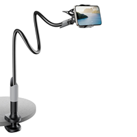 Support de téléphone flexible à col de cygne de 75 cm avec angle réglable à 360° et pince sécurisée pour le tournage sur lit, bureau et plusieurs appareils