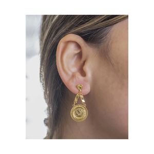Pendientes Yiitba de Oro de 22 Quilates Estilo Tugra 3276, Oro de 14K/18K con Diamantes, Chapado en Oro Rosa/Amarillo de Moda para Compromiso - Product Image 1