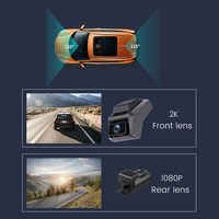 Caméra embarquée intelligente 4G 2K+1080P Enregistreur de conduite automobile Caméra réseau 4G Moniteur de stationnement GPS Surveillance à distance en temps réel